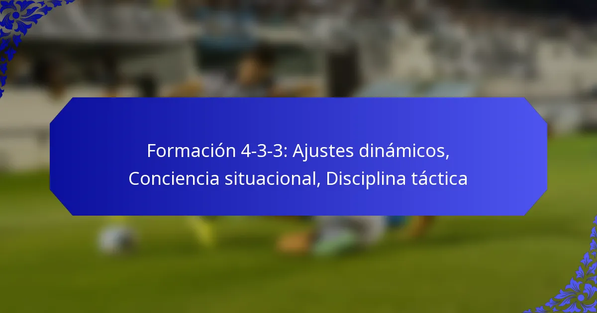 Formación 4-3-3: Ajustes dinámicos, Conciencia situacional, Disciplina táctica